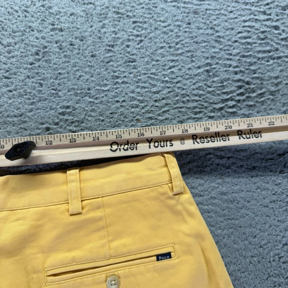 Polo Ralph Lauren Pant Mens 35x32 Yellow Cotton Chino Straight Classic Business